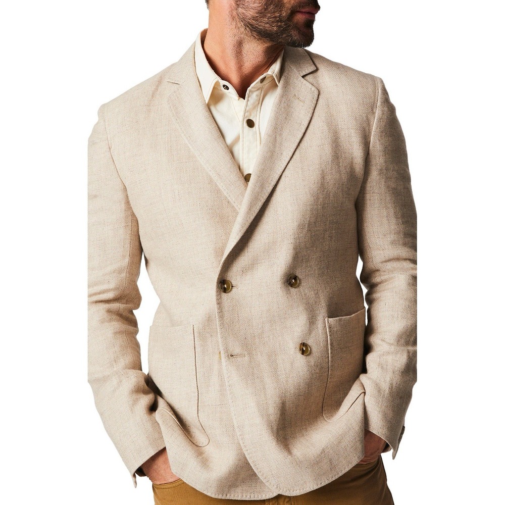 Billy Reid Jubilee Double Breasted Linen Virgin Wool, Silk & Cashmere Sport Coat
